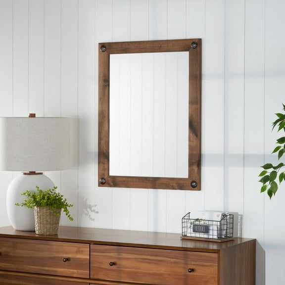 DRAKESTONE 24x31 Farmhouse Vanity Mirror w/ Clavos - Walnut