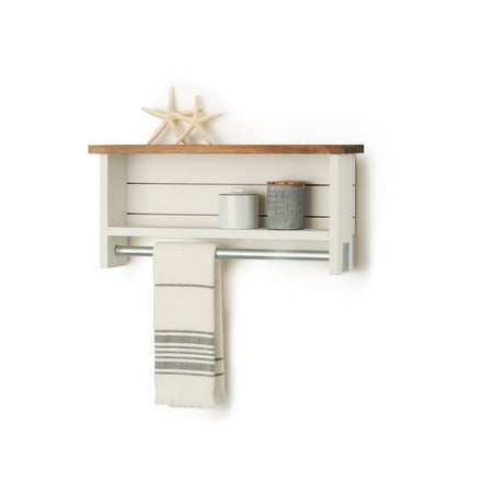 DRAKESTONE Towel Bar w/ Shelves - White Wash