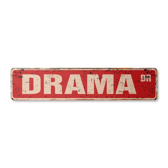 DRAMA Vintage Plastic Street Sign acting actor actress show biz | Indoor/Outdoor | 36" Wide