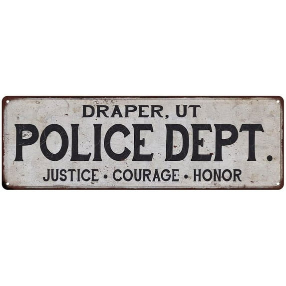 DRAPER, UT POLICE DEPT. Home Decor Metal Sign Gift 6x18 106180012807