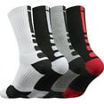 thumbnail image 1 of DRASEX 4 PACK Mens Basketball Crew Socks Cushioned Compression Athletic Sports Thick Calf Socks, 1 of 1