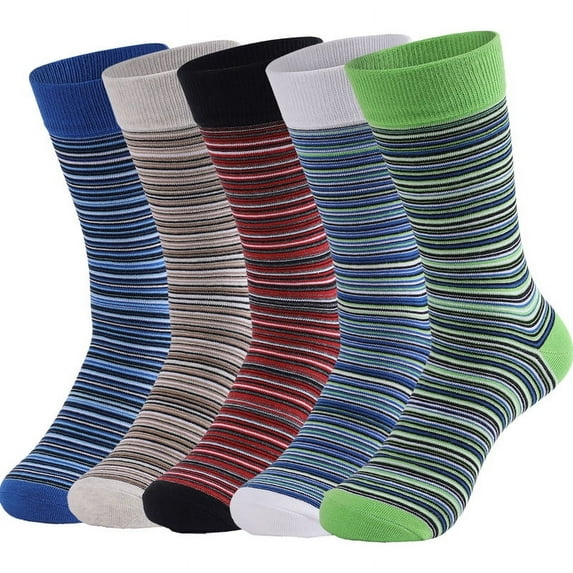 DRASEX Mens Dress Socks Cotton Patterned 5 Pairs With Gift Box Bright Argyle Size 10-13