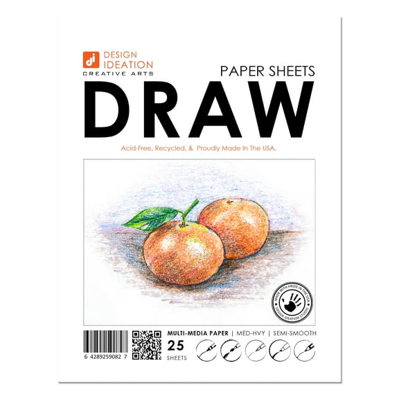 DRAWING Paper : Multi Media. Creative Project. Loose Sheet Pack. (8.5" x 11") (25 Sheets)