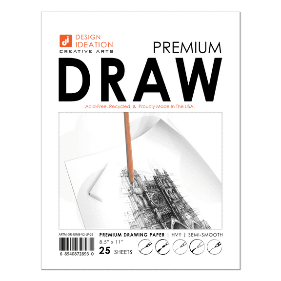 DRAWING Paper : Multi Media. Creative Project. Loose Sheet Pack. (8.5" x 11") (25 Sheets)