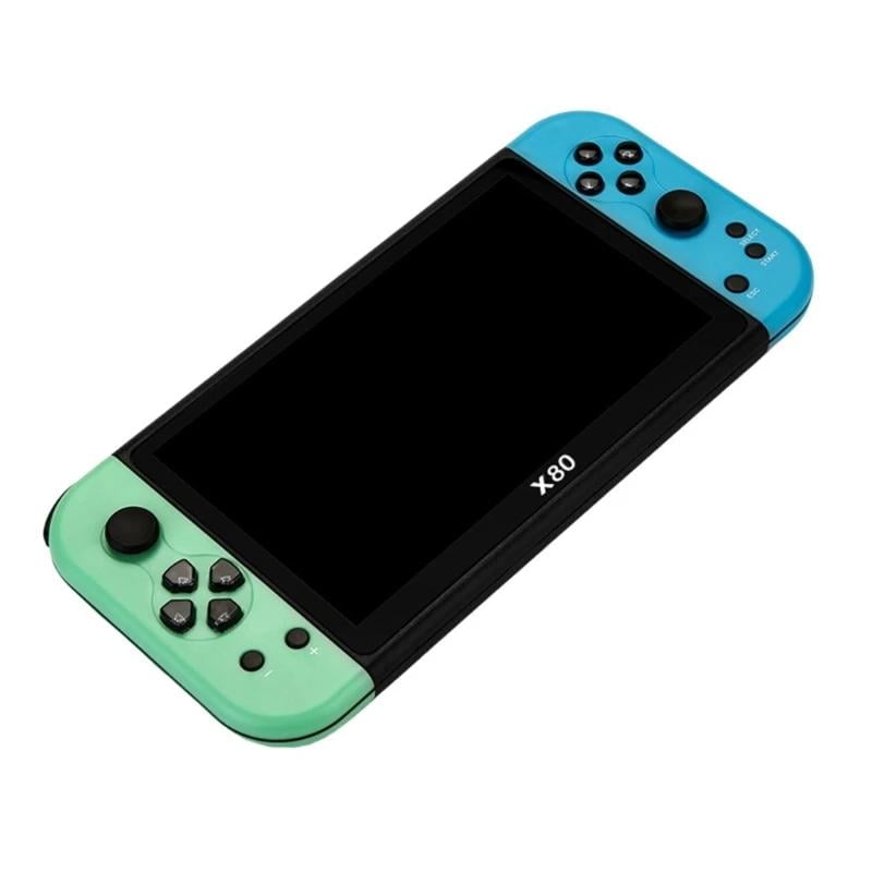 Cloud Portable Gaming Console, X80 7-inch 16GB 10000 Nostalgic Games Support High Defination Out