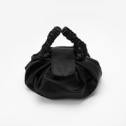 Expandable Drawstring Cosmetic Bag, Black