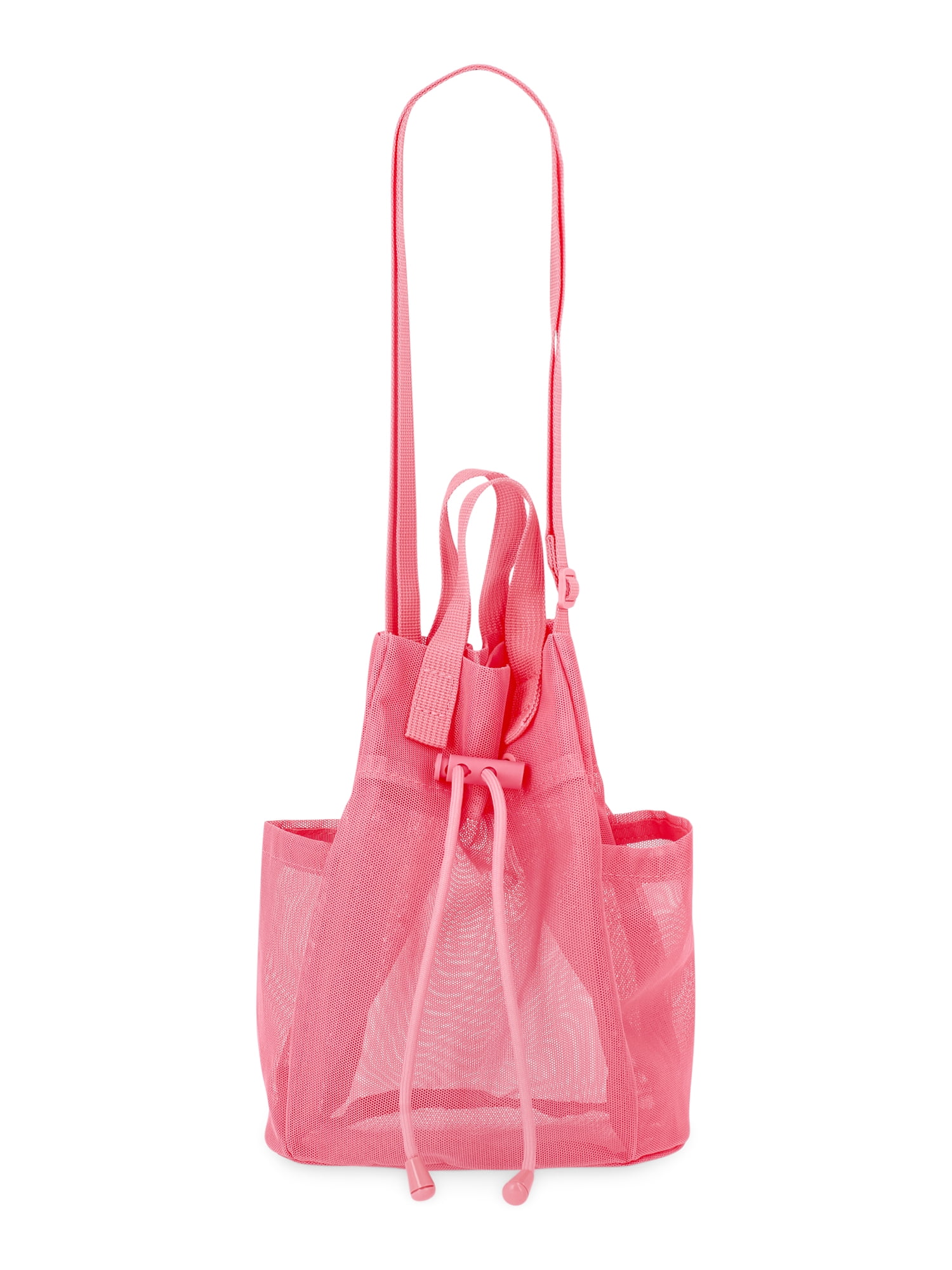 No Boundaries Women's Drawstring Crossbody, Peach