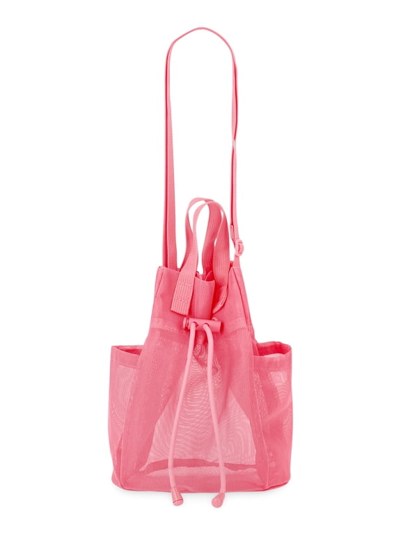 Women's Drawstring Crossbody, Peach