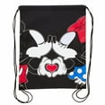 thumbnail image 1 of Disney Mickey & Minnie Black Nylon Drawstring Tote, 1 of 4