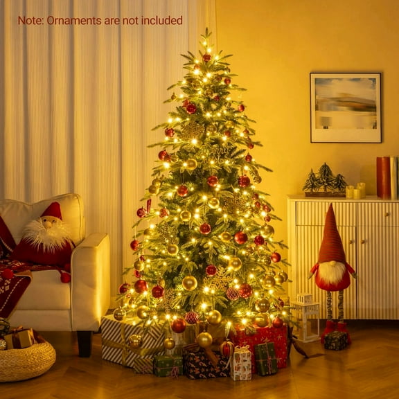 DRAZUNO 7.5 FT Artificial Christmas Tree Pre-Lit Xmas Tree with 1195 Branch Tips