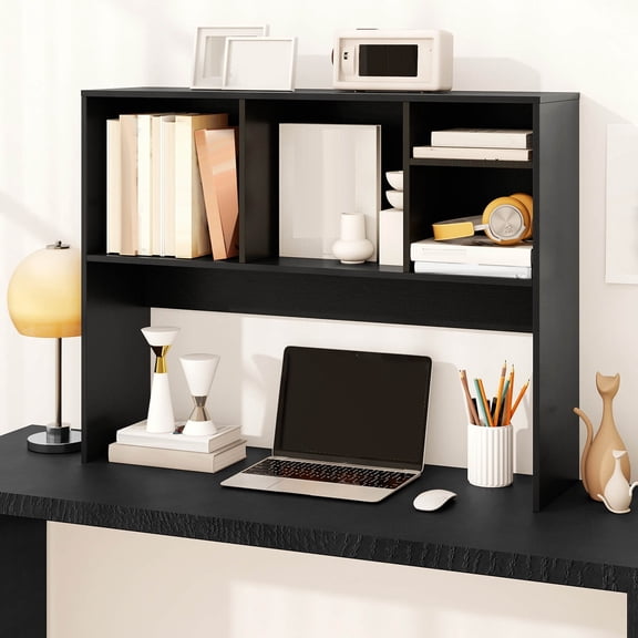 DRAZUNO Computer Desktop Bookcase Countertop Storage Bookshelf Organizer with 4 Cubbies