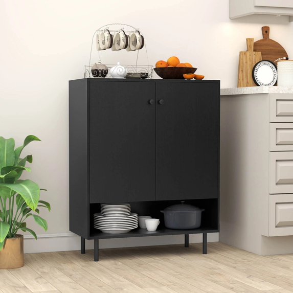 DRAZUNO Sideboard Buffet Cabinet 2-Door Kitchen Storage Cabinet with Adjustable Shelf