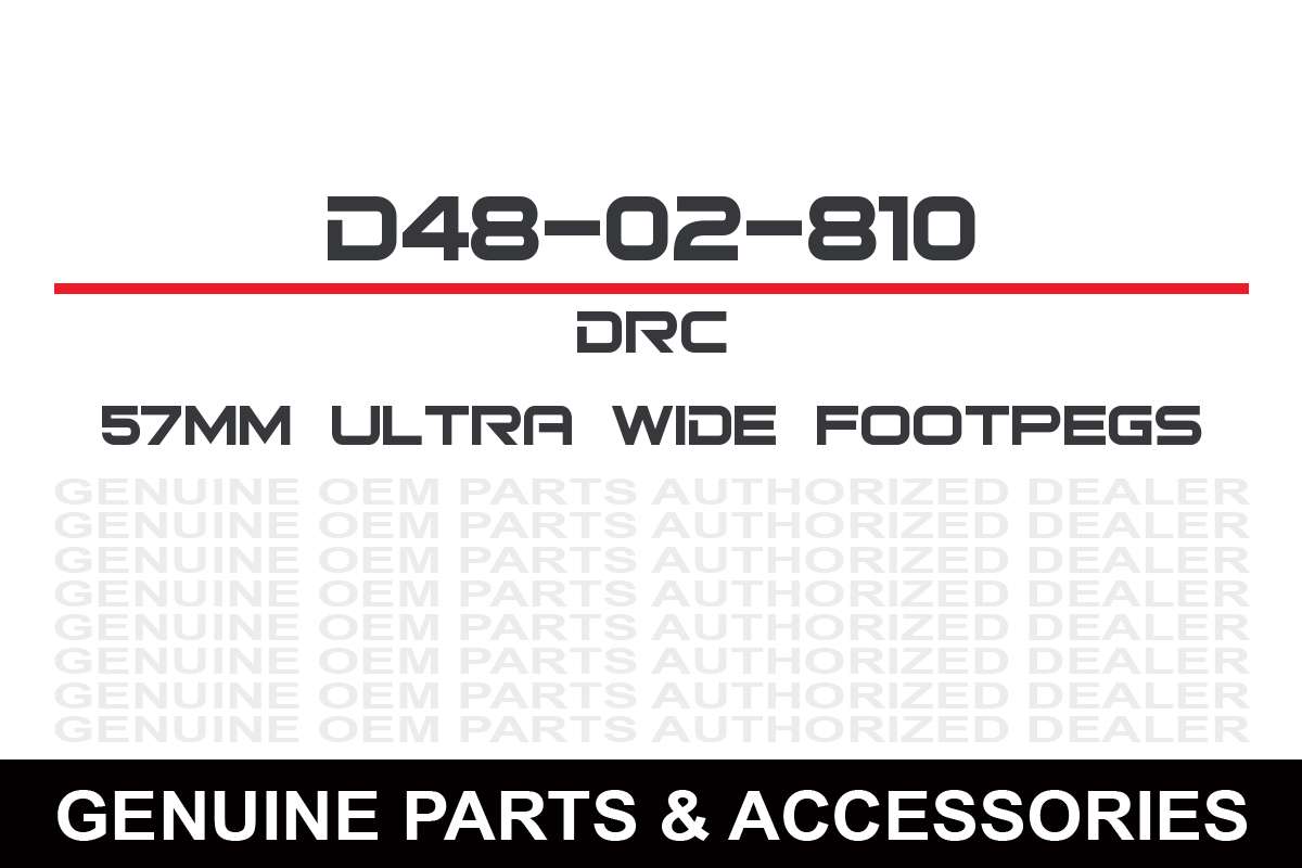 DRC D48-02-810 Ultra Wide Foot Pegs – 57mm, Chromoly Steel, Black Chrome, Fits Beta & Husqvarna Dirt Bikes
