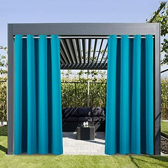 DREAM ART Indoor/Outdoor Curtains - Grommet Top Waterproof Windproof, Outdoor Drapes for Porch Gazebo Privacy (1 Panel,W54xL96 Inch, Dark Teal)