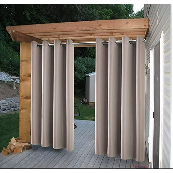 DREAM ART Outdoor Curtains UV Protection Thermal Insulated Blackout for patio,garden,Gray,54"x 84"