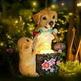 DREAM GARDEN Solar Dog OIF8 Statue Outdoor Decor, Dog Garden Statues