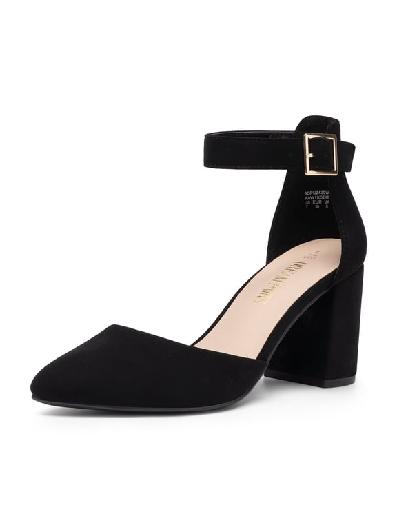 ANNEE Women’s Pointed Toe Low Chunky Heel Pumps – Comfortable Dress Shoes for Work, Parties, and Everyday Wear
