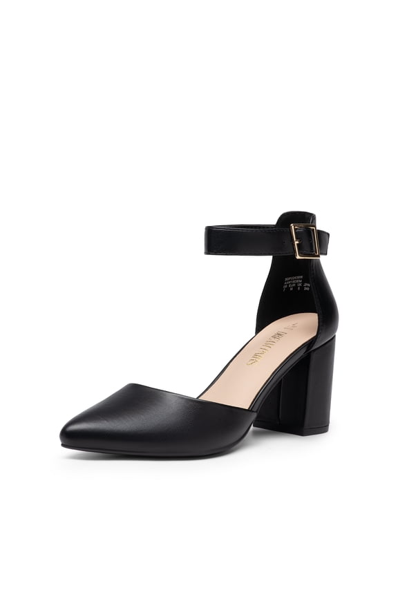 ANNEE Women’s Pointed Toe Low Chunky Heel Pumps – Comfortable Dress Shoes for Work, Parties, and Everyday Wear