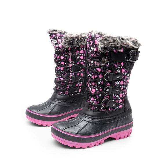 DREAM PAIRS Ankle Snow Boots Boys Girls Winter Warm Lace Up Waterproof Boots Shoes