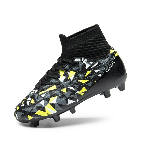 DREAM PAIRS Boys Football Cleats Youth High Top Firm Ground Soccer Shoes for Little/Big Kids