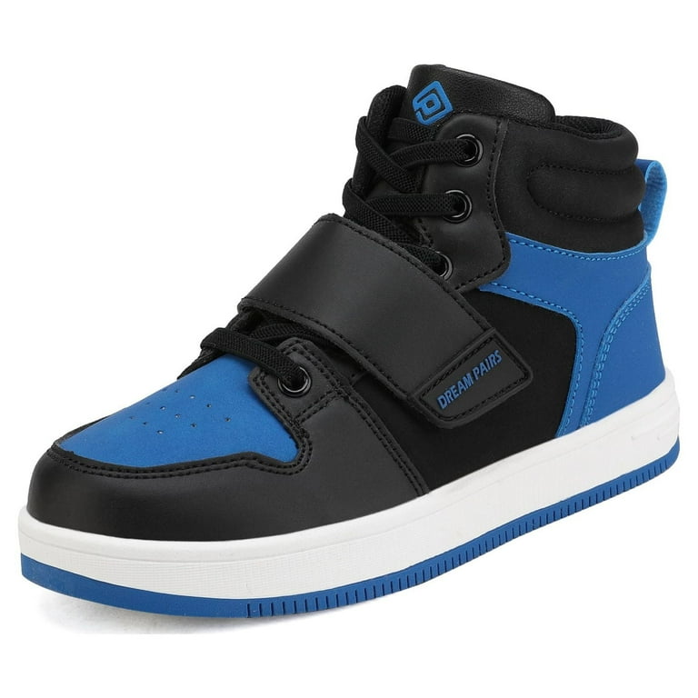 DREAM PAIRS Boys Girls Black Royal Blue High Top Sneaker Shoes