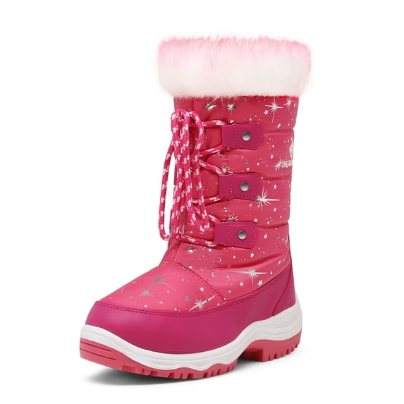 DREAM PAIRS Boys Girls Slip Resistant Faux Fur Lined Knee High Winter Snow Boots
