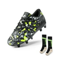 DREAM PAIRS Boys Girls Soccer Cleats Youth Firm Groud Football Shoes with Socks for Little/Big Kids