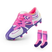 DREAM PAIRS Boys Girls Soccer Cleats Youth Firm Groud Sport Football Cleats for Little/Big Kid/Toddler