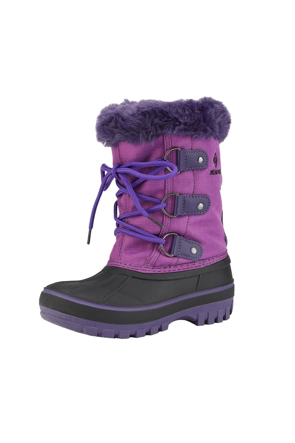 Boys Girls Toddler Kids Ankle Winter Snow Boots Faux Fur-Lined Soft Boots Shoes Warm FORESTER PURPLE Size 2 Little Kid