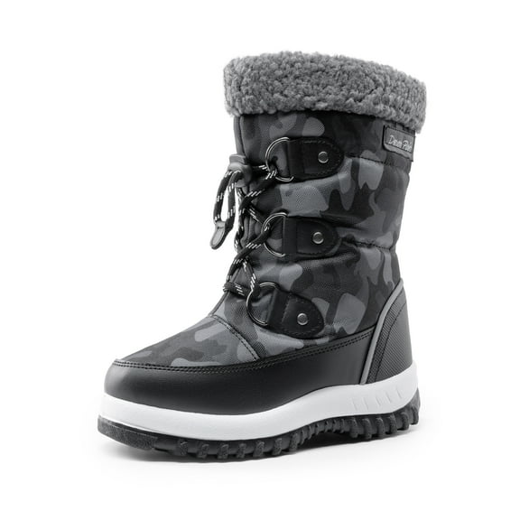 DREAM PAIRS Boys Snow Boots Camouflage Slip Resistant Faux Fur Lined Winter Shoes for Little/Big Kid