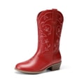 thumbnail image 1 of DREAM PAIRS Girls' Cowboy Boots Western Cowgirl Boots with Floral Embroidery Mid-Calf Round Toe Boots Side Zipper, 1 of 6