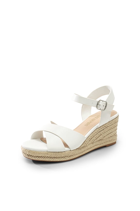 Espadrille Dressy Wedge Sandals, Women's Platform Sandals Casual Summer, Comfortable High Heeled Wedges with Adjustable Buckle