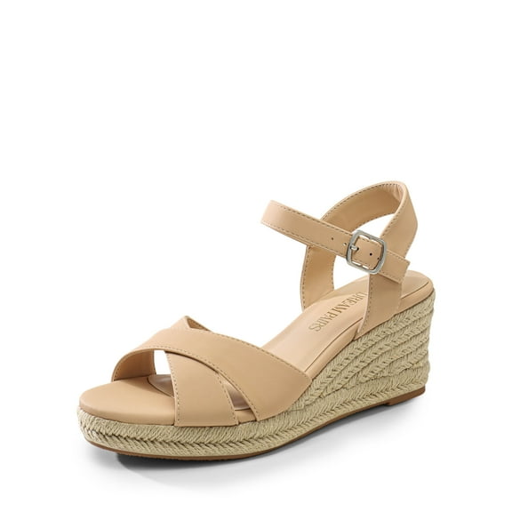 DREAM PAIRS Espadrille Dressy Wedge Sandals, Women's Platform Sandals Casual Summer, Comfortable High Heeled Wedges with Adjustable Buckle