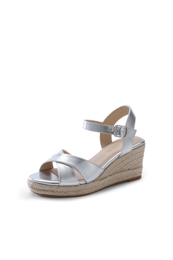 Espadrille Dressy Wedge Sandals, Women's Platform Sandals Casual Summer, Comfortable High Heeled Wedges with Adjustable Buckle