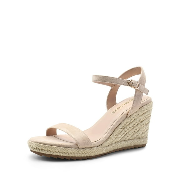 DREAM PAIRS Espadrilles Wedge Sandals for Women, Women's Open Toe Summer Dressy Sandals with Adjustable Ankle Strap and Soft Footbed