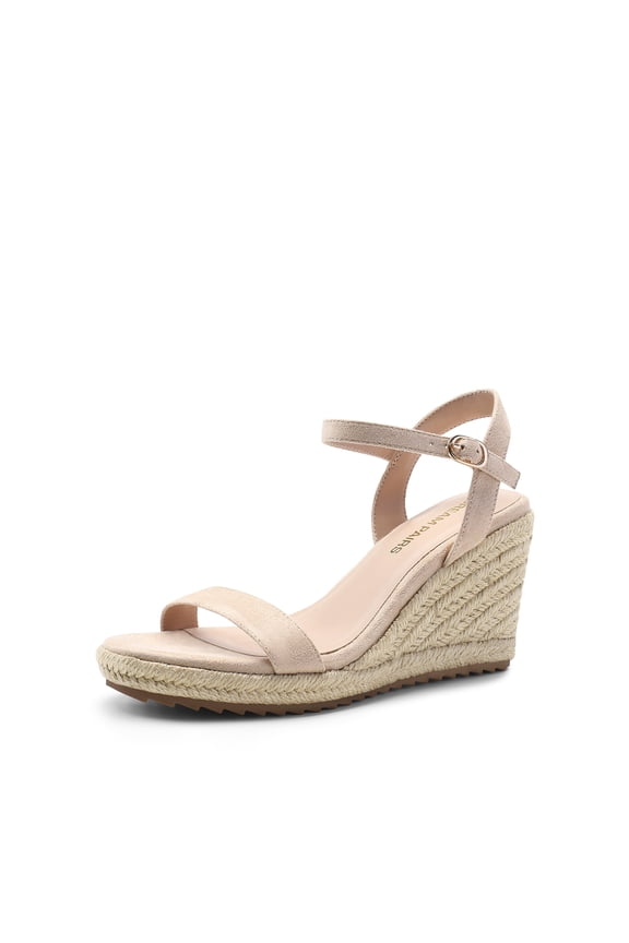 Espadrilles Wedge Sandals for Women, Women's Open Toe Summer Dressy Sandals with Adjustable Ankle Strap and Soft Footbed