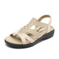 thumbnail image 1 of DREAM PAIRS Flat Sandals for Women Comfortable Elastic Strap Walking Sandals Rhinestone Open Toe Casual Sandals, 1 of 4