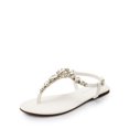 thumbnail image 1 of DREAM PAIRS Flat Sandals for Women Dressy Rhinestone T-Strap Thong Flat Sandals  for Summers Dress Beach, 1 of 5