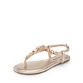 thumbnail image 1 of DREAM PAIRS Flat Sandals for Women Dressy Rhinestone T-Strap Thong Flat Sandals  for Summers Dress Beach, 1 of 5