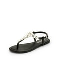 thumbnail image 1 of DREAM PAIRS Flat Sandals for Women Dressy Rhinestone T-Strap Thong Flat Sandals  for Summers Dress Beach, 1 of 5