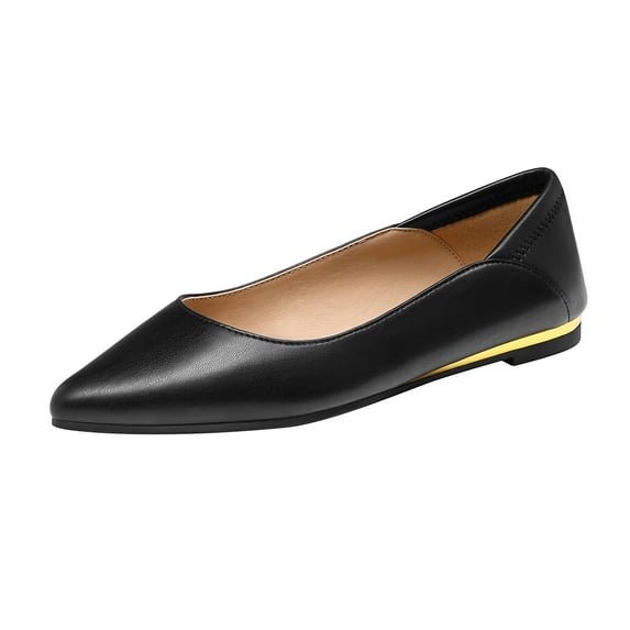 DREAM PAIRS Flats Shoes Women Comfortable Women’s Pointed Toe Dress Ballet Cute Work Flats Shoes BLACK/PU SDFA221W size 6