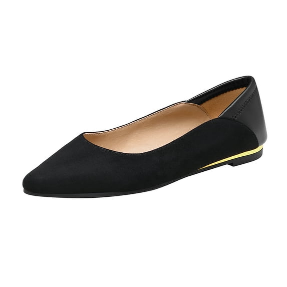 DREAM PAIRS Flats Shoes Women Comfortable Women’s Pointed Toe Dress Ballet Cute Work Flats Shoes BLACK/SUEDE SDFA221W size 9
