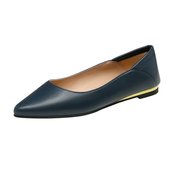 DREAM PAIRS Flats Shoes Women Comfortable Women’s Pointed Toe Dress Ballet Cute Work Flats Shoes NAVY/PU SDFA221W size 6.5