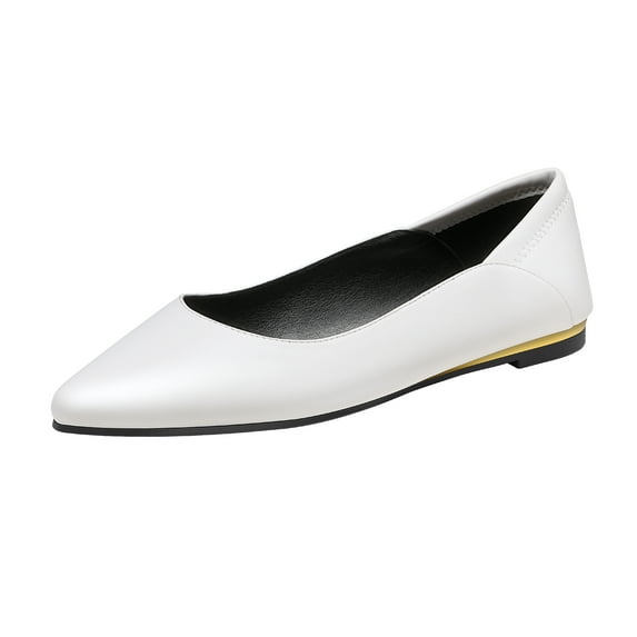 DREAM PAIRS Flats Shoes Women Comfortable Women’s Pointed Toe Dress Ballet Cute Work Flats Shoes WHITE/PU SDFA221W size 8.5
