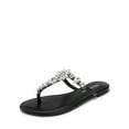 thumbnail image 1 of DREAM PAIRS Flip Flops for Women Dressy Rhinestone T-Strap Thong Sandals for Summers Dress Beach, 1 of 8