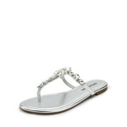 DREAM PAIRS Flip Flops for Women Dressy Rhinestone T-Strap Thong Sandals for Summers Dress Beach
