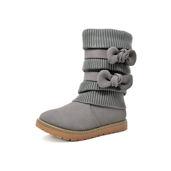 DREAM PAIRS Girl's Winter Snow Boots Faux Fur Lined Mid Calf Shoes