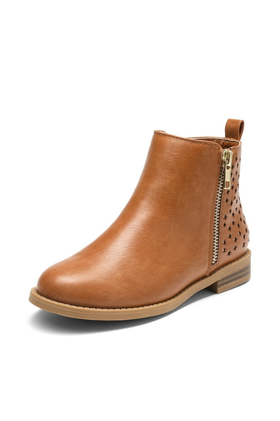 Girls Ankle Boots Side Zipper Low Heels Comfortable Casual Shoes for Toddler Little Kid Big Kid