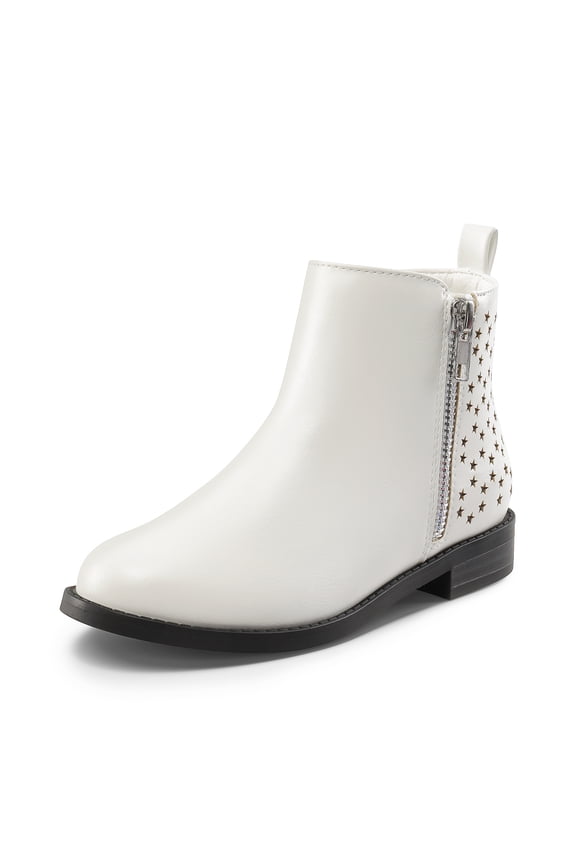 Girls Ankle Boots with Side Zipper Low Heels Toddler/Little Kid/Big Kid