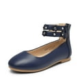 thumbnail image 1 of DREAM PAIRS Girls Ballerina Dress Shoes Pearls Bow Ankle Strap Flower Girl Ballet Flats SDFL2316K, 1 of 4